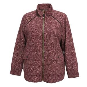 Chicos Zenergy Cheetah Print Breathable Lightweight Jacket Womens Coat 4 20/22